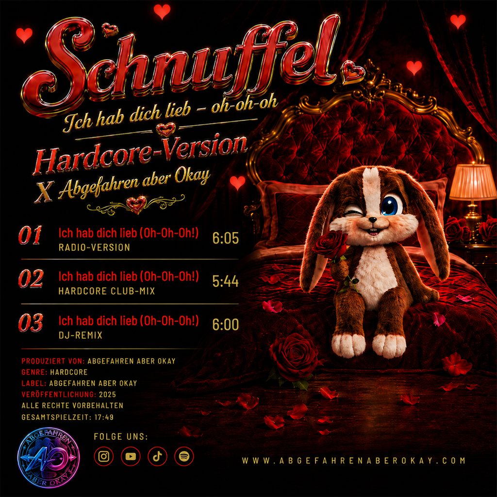 Rückseite und Titelliste: Schnuffel – Ich hab dich lieb (Oh-Oh-Oh!) | Hardcore 3-Track-Maxi-CD
