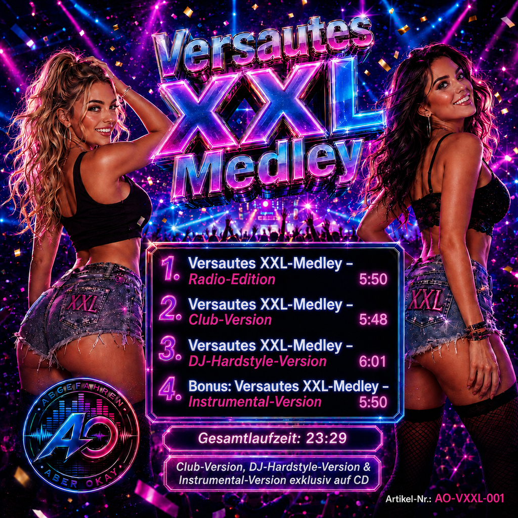 Rückseite und Titelliste: Versautes XXL-Medley – 4-Track XXL-CD